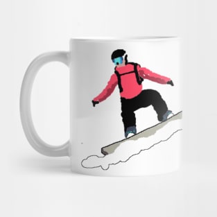 Pixelated Snow Boarder Mug